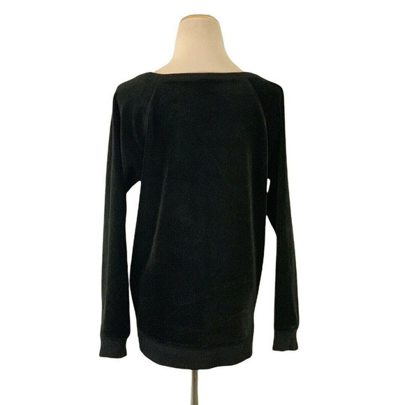 Cable & Gauge black velour long sleeves sweatshirt size Small - Picture 2 of 8